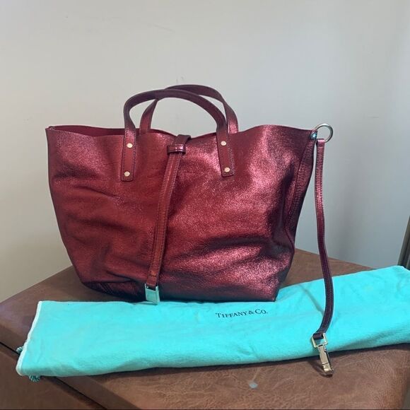 Tiffany & Co. Reversible Burgundy Suede/Leather - Picture 13 of 15